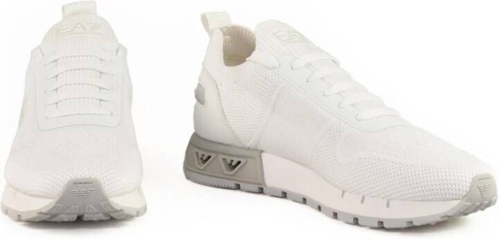 Emporio Armani EA7 Stijlvolle Sneakers met Rubberen Zool White Heren