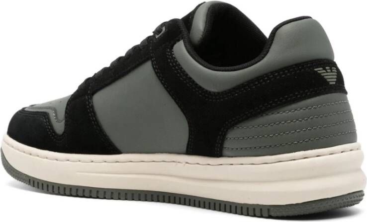 Emporio Armani EA7 Suède sneakers zwart grijs unisex stijl Green Heren