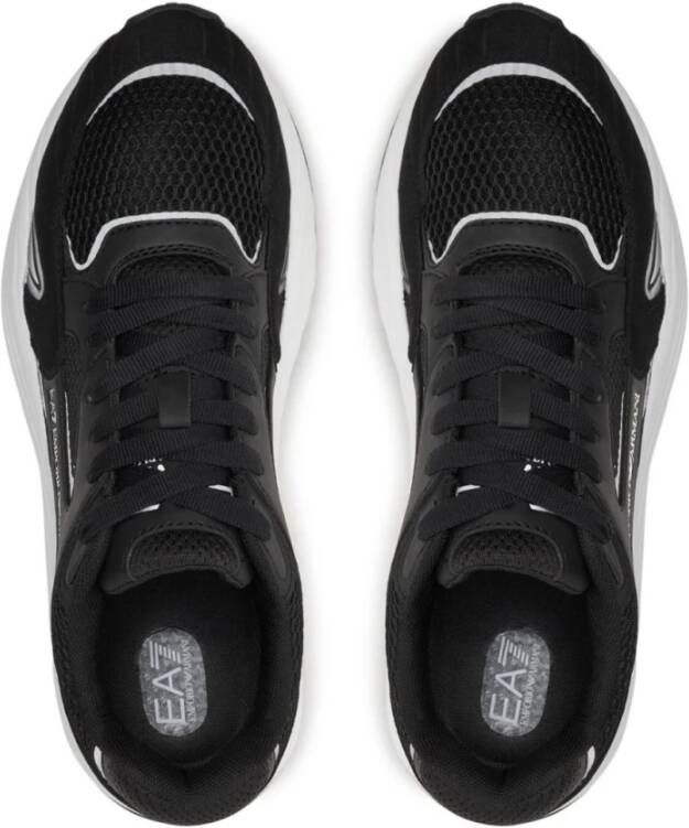Emporio Armani EA7 Textiel en PU Leren Sneakers Black Heren