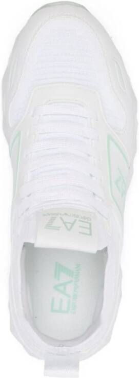 Emporio Armani EA7 Witte Gebreide Sneakers White Dames