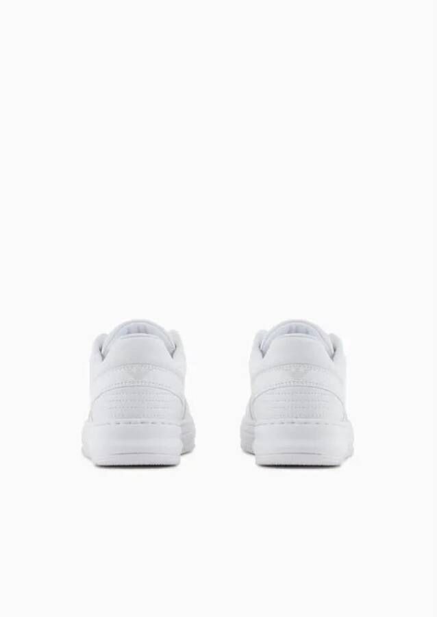 Emporio Armani EA7 Witte Sneakers Ronde Neus Vetersluiting White Heren