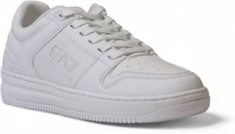 Emporio Armani EA7 Witte Veterschoenen met Rubberen Zool White Heren