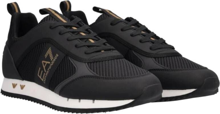 Emporio Armani EA7 X8X185 Lifestyle Sneakers Zwart Goud Wit Black Heren