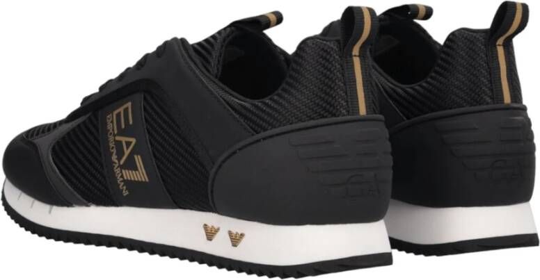 Emporio Armani EA7 X8X185 Lifestyle Sneakers Zwart Goud Wit Black Heren