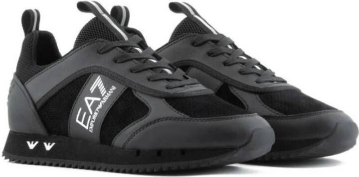 Emporio Armani EA7 Zwart&Wit Suède Sneakers Black Heren