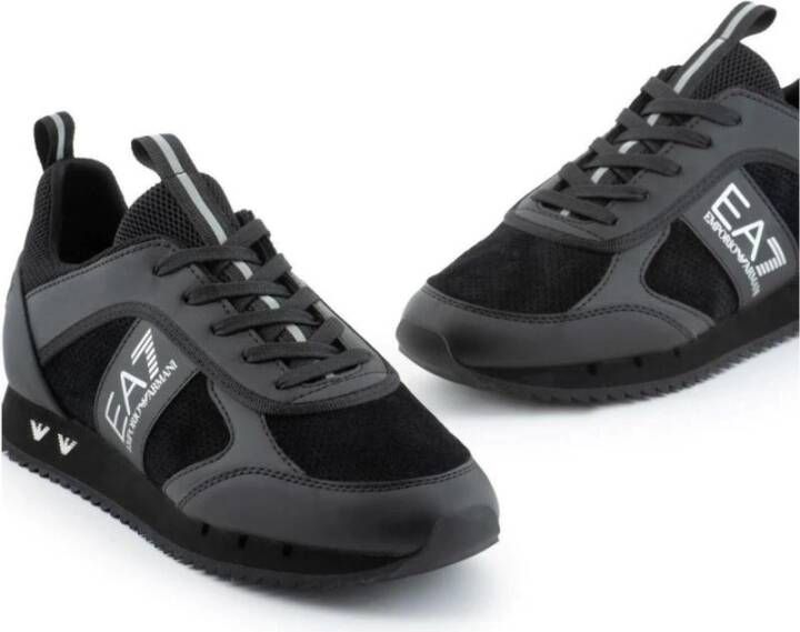 Emporio Armani EA7 Zwart&Wit Suède Sneakers Black Heren