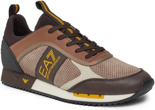 Emporio Armani EA7 Zwart&Wit Suède Sneakers Multicolor Heren