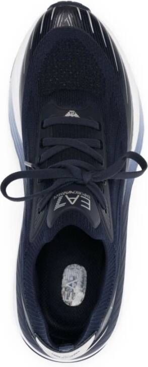 Emporio Armani EA7 Zwarte Gebreide Sneakers met Logopatch Black Heren