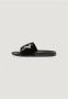 Ea7 Emporio Armani Teenslippers Visibility Logo Slides Shiny Black Gold - Thumbnail 5