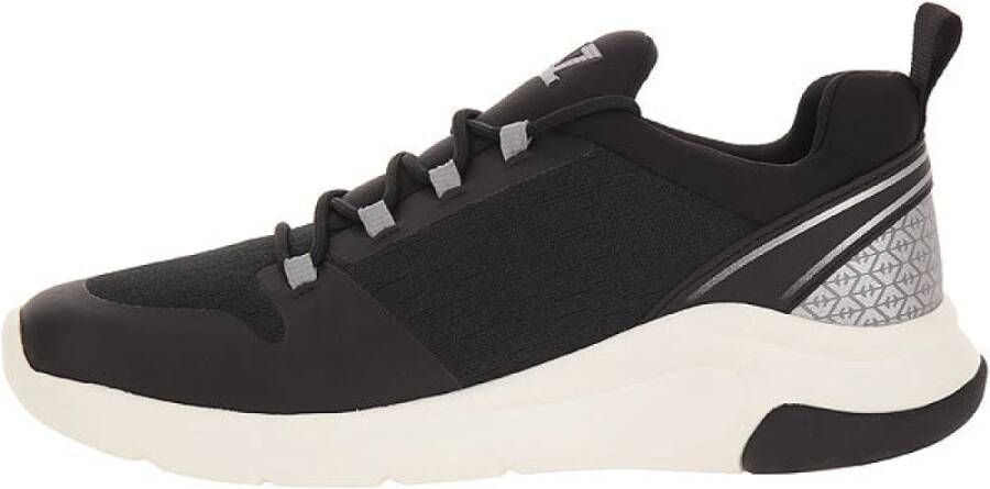 Emporio Armani EA7 Zwarte Sneakers Ronde Neus Rubberen Zool Black Heren