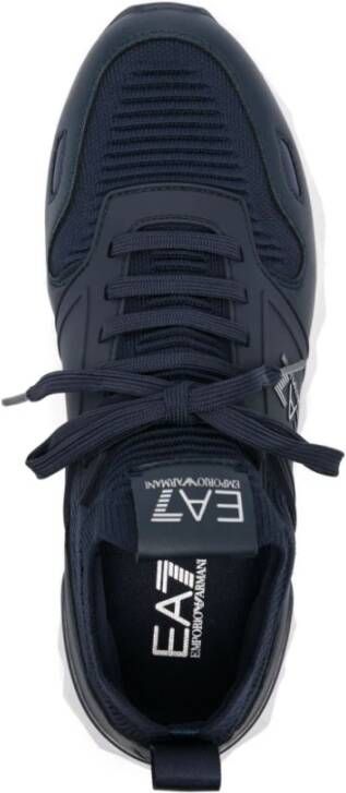 Emporio Armani EA7 Zwarte Sneakers Met Oversized Rubberen Zool Black Heren