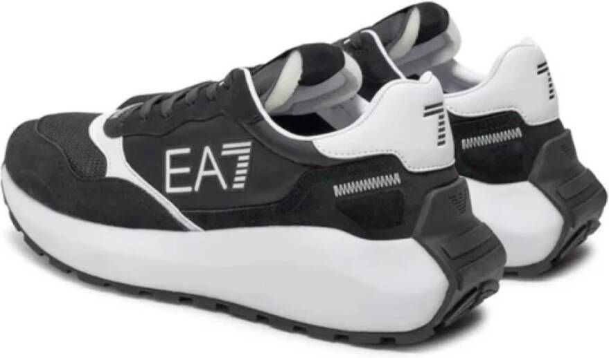 Emporio Armani EA7 Zwarte Sneakers met Versterkte Hiel Black Heren