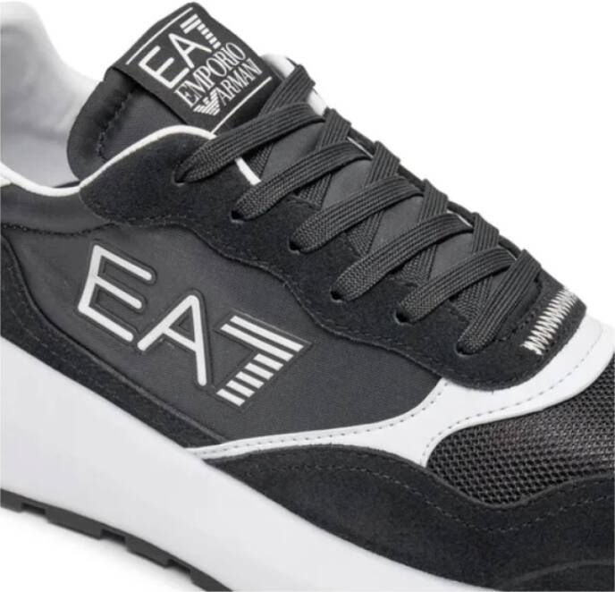 Emporio Armani EA7 Zwarte Sneakers met Versterkte Hiel Black Heren