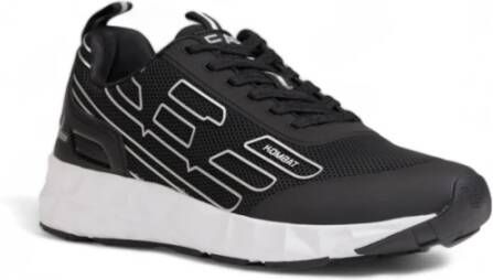 Emporio Armani EA7 Zwarte sportieve sneakers met rubberen zool Black Heren