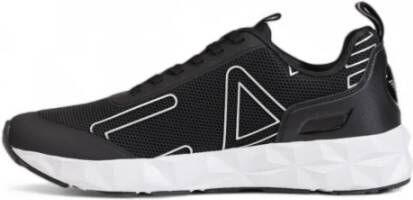 Emporio Armani EA7 Zwarte sportieve sneakers met rubberen zool Black Heren