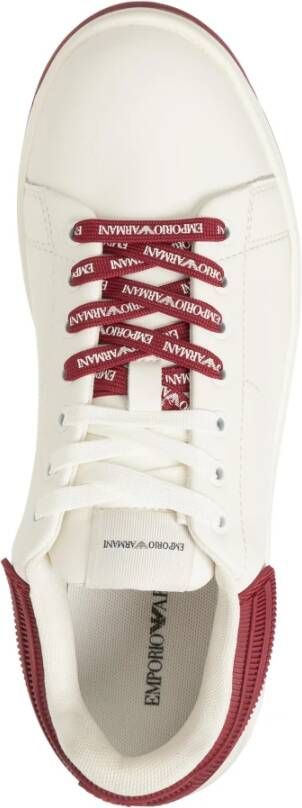 Emporio Armani Eenvoudige Vetersneakers White Dames