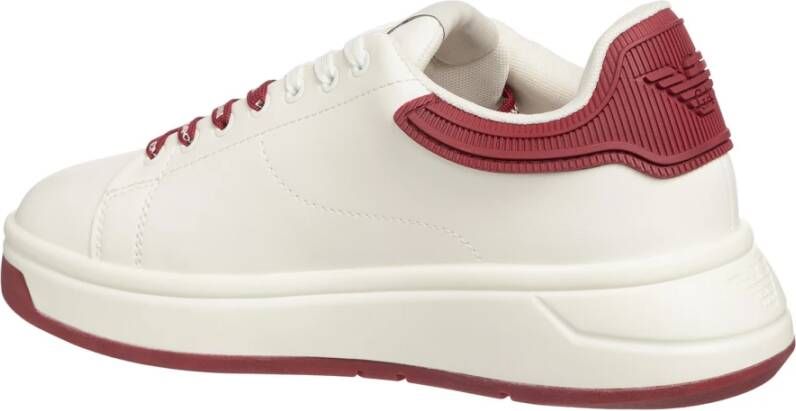 Emporio Armani Eenvoudige Vetersneakers White Dames