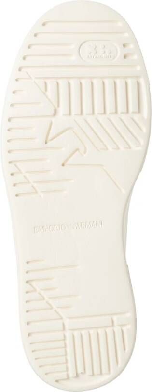 Emporio Armani Eenvoudige Vetersneakers White Dames