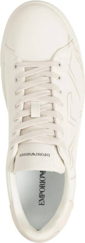 Emporio Armani Eenvoudige Vetersneakers White Heren