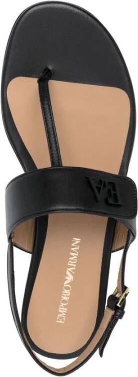 Emporio Armani Flat Sandals Zwart Dames