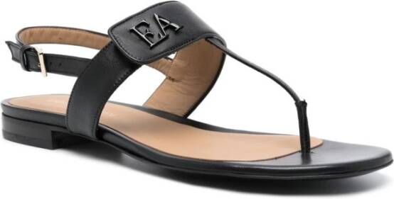 Emporio Armani Flat Sandals Zwart Dames