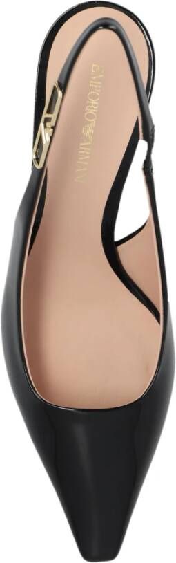 Emporio Armani Leren hoge hakken Black Dames