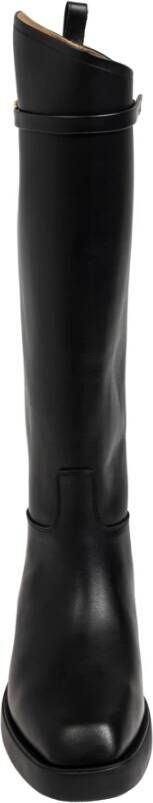 Emporio Armani Leren laarzen Black Dames