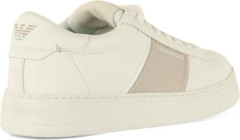 Emporio Armani Leren Logo Sneakers Gray Heren