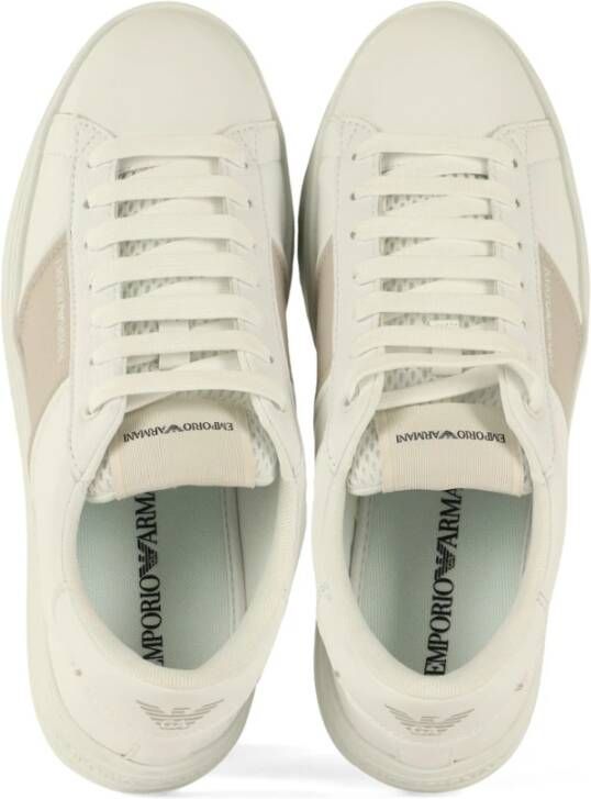 Emporio Armani Leren Logo Sneakers Gray Heren