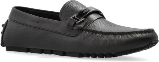 Emporio Armani Leren mocassins Black Heren