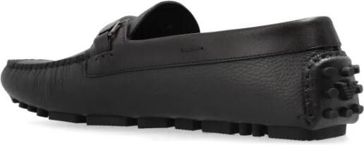 Emporio Armani Leren mocassins Black Heren