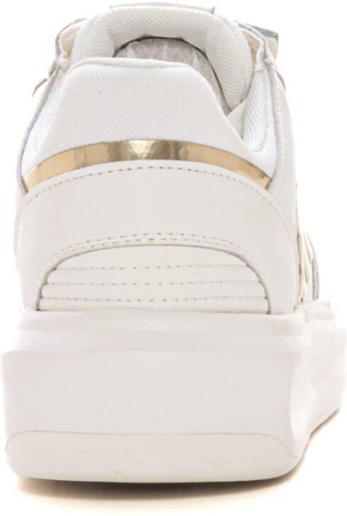 Emporio Armani Leren Sneaker met Zijlogo White Dames