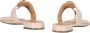 Emporio Armani Leren teenslippers met metalen plaat Beige Dames - Thumbnail 3