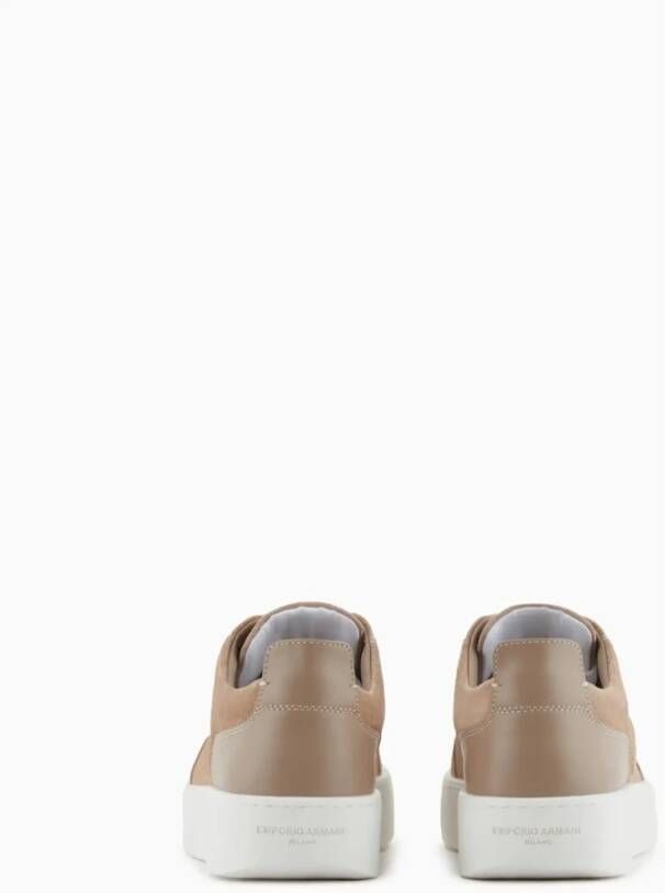 Emporio Armani Lichtbruine suède damessneakers Beige Dames