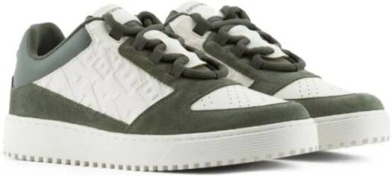 Emporio Armani Logo-Debossed Panelled Sneakers Groen Heren