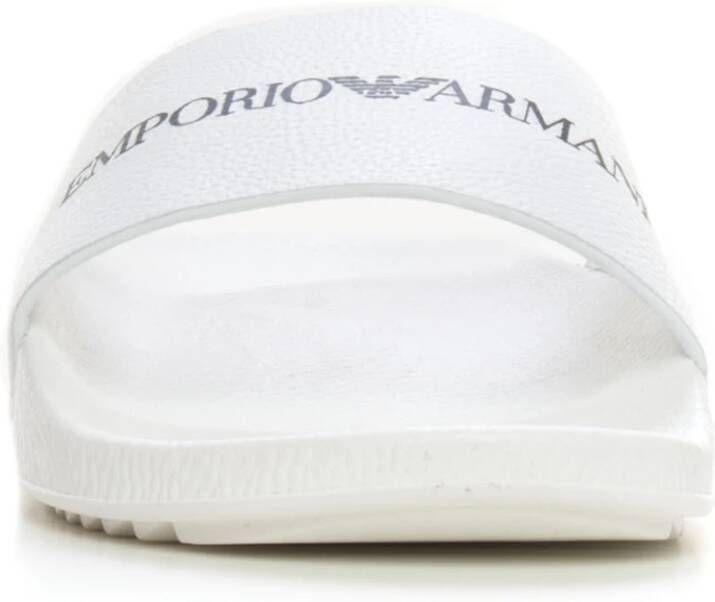 Emporio Armani Logo Sandalen Antislip Rubberen Zool White Heren