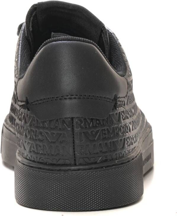 Emporio Armani Logo Sneakers met Verwijderbare Binnenzool Black Heren