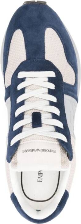 Emporio Armani Mesh Panel Sneakers Blue Heren