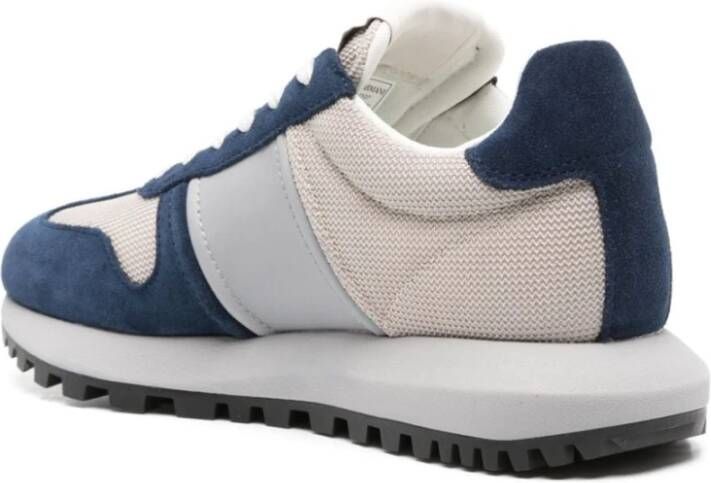 Emporio Armani Mesh Panel Sneakers Blue Heren