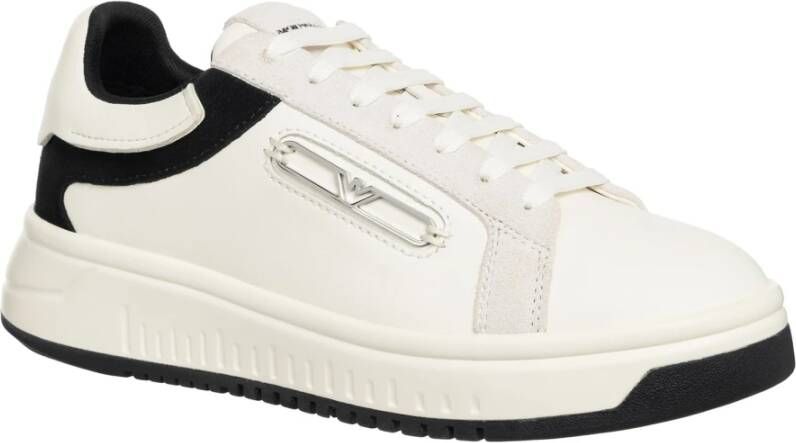 Emporio Armani Multicolor Vetersluiting Sneakers White Dames