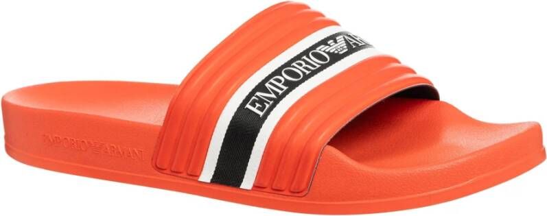 Emporio Armani Multikleur Slides voor Mannen Orange Heren