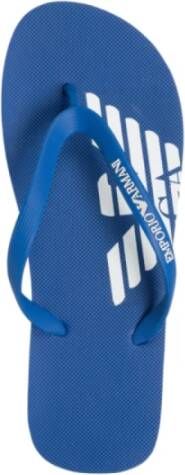 Emporio Armani Platte PVC Logo Tongs Blue Heren