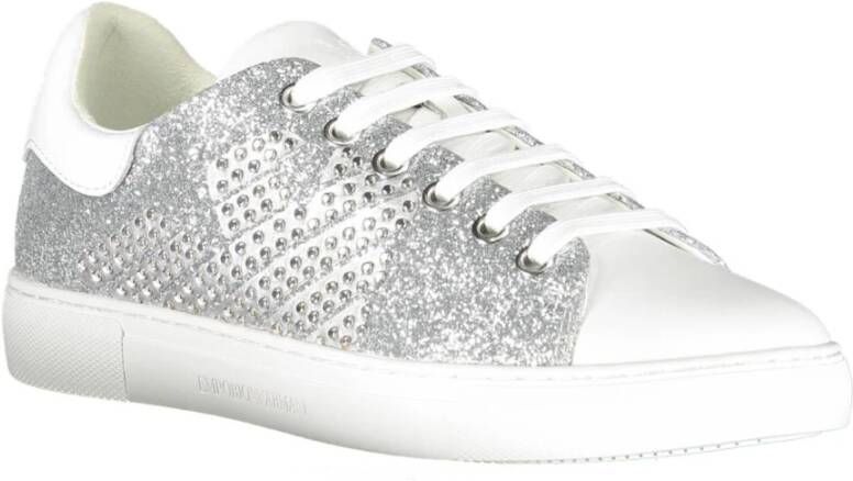 Emporio Armani Silver Polyester Sneaker Grijs Dames