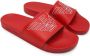 Emporio Ar i Gedurfde Logo Print PVC Sliders Red Unisex - Thumbnail 2