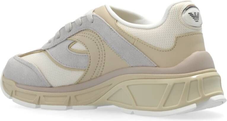 Emporio Armani Sneakers met logo Beige Heren