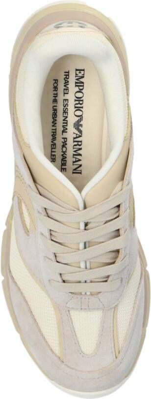 Emporio Armani Sneakers met logo Beige Heren