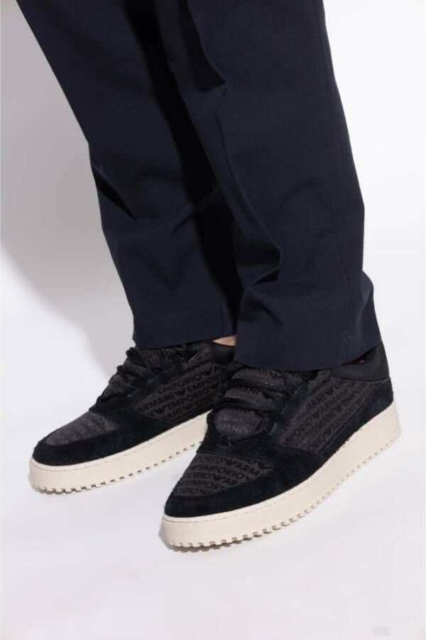 Emporio Armani Sneakers met logo Black Heren