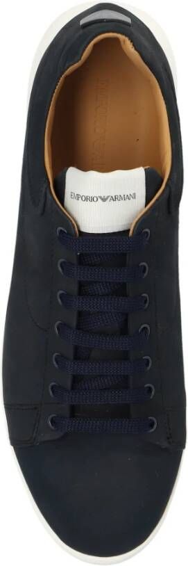 Emporio Armani Sneakers met logo Blauw Heren