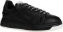 Emporio Armani Leren Vetersneakers met Rubberen Logo Black Heren - Thumbnail 4