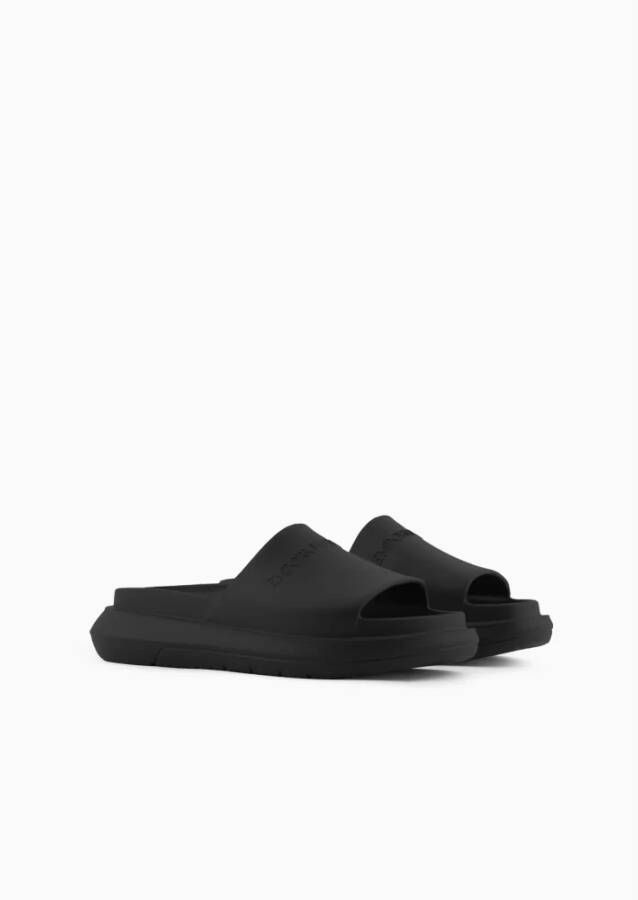 Emporio Armani Sportieve Heren Slippers Comfortabele EVA Binnenzool Black Heren